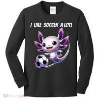 Axolotl Soccer Birthday Soccer Player Kids Long Sleeve Shirt thumb 0