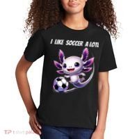 Axolotl Soccer Birthday Soccer Player Kids T-Shirt thumb 2