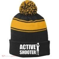 Active Shooter Basketball Player Basketball Active Shooter Stripe Pom Pom Beanie thumb 0