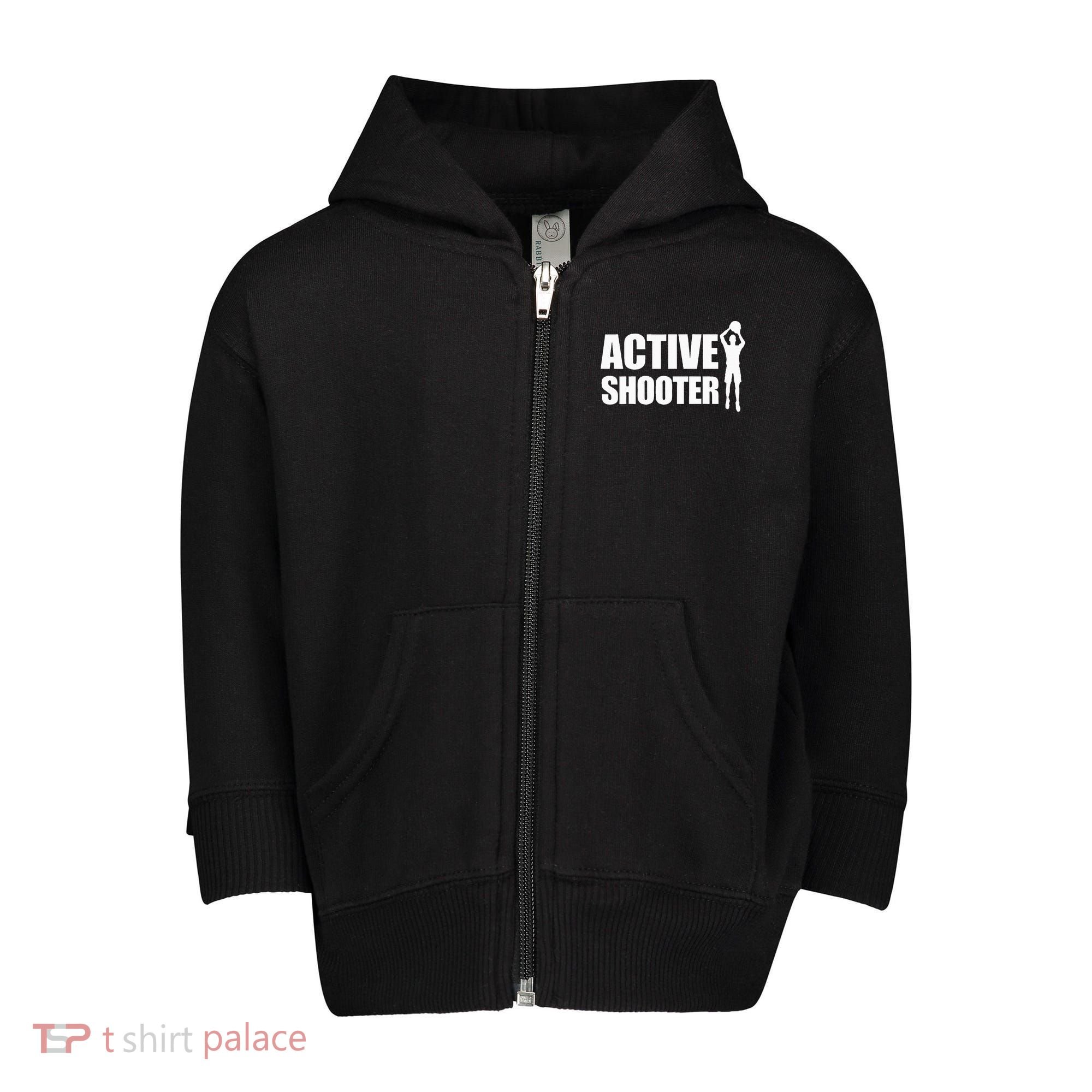Active Shooter Basketball Player Basketball Active Shooter Toddler Zip Fleece Hoodie
