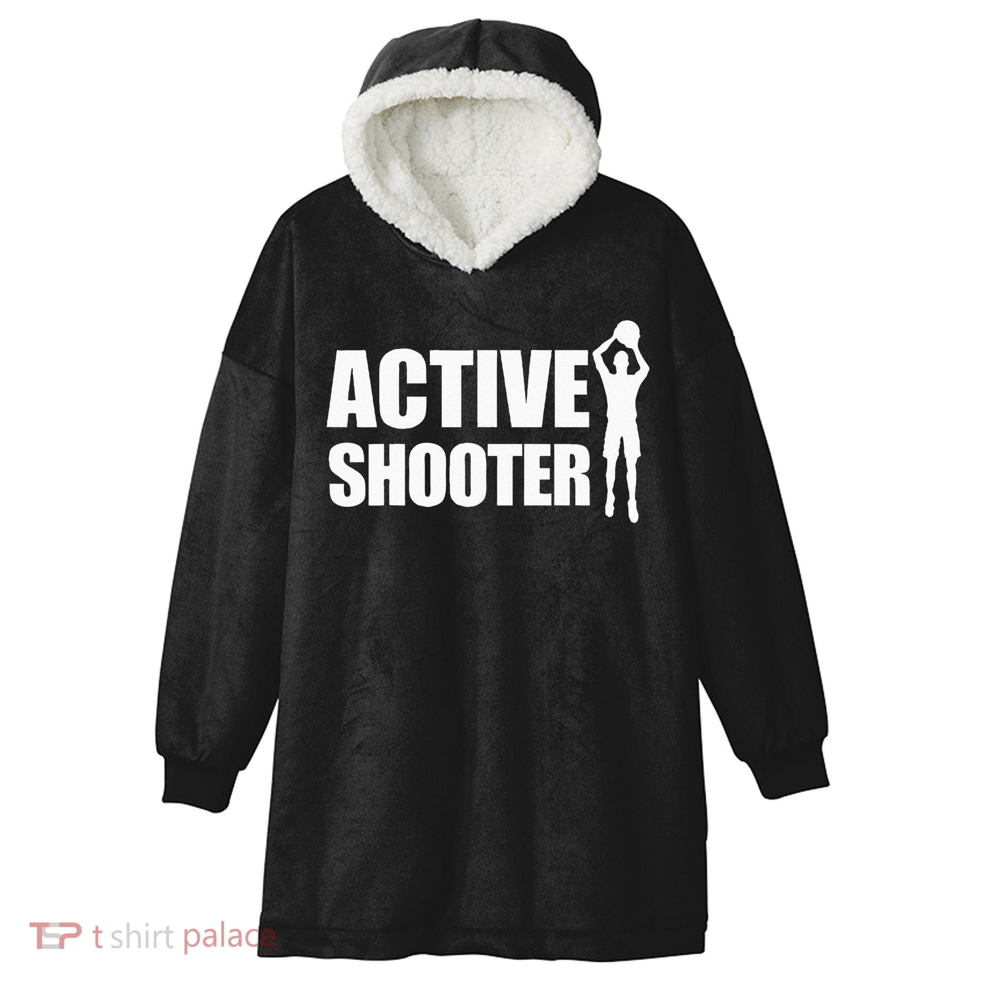 Active Shooter Basketball Player Basketball Active Shooter Hooded Wearable Blanket