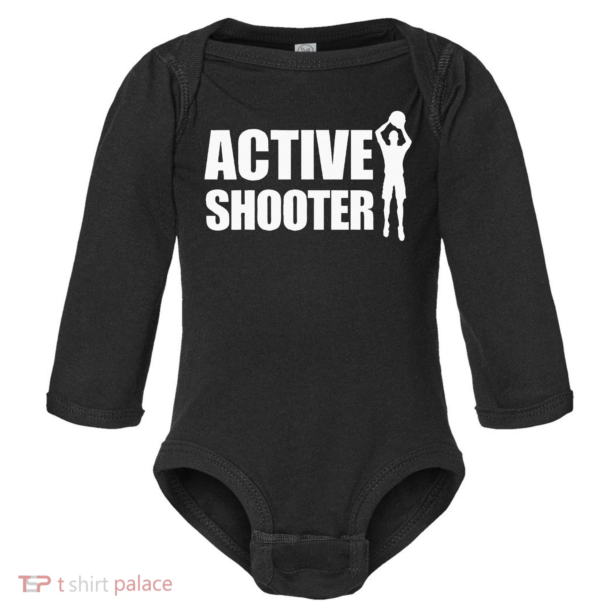 Active Shooter Basketball Player Basketball Active Shooter Baby Long Sleeve Bodysuit