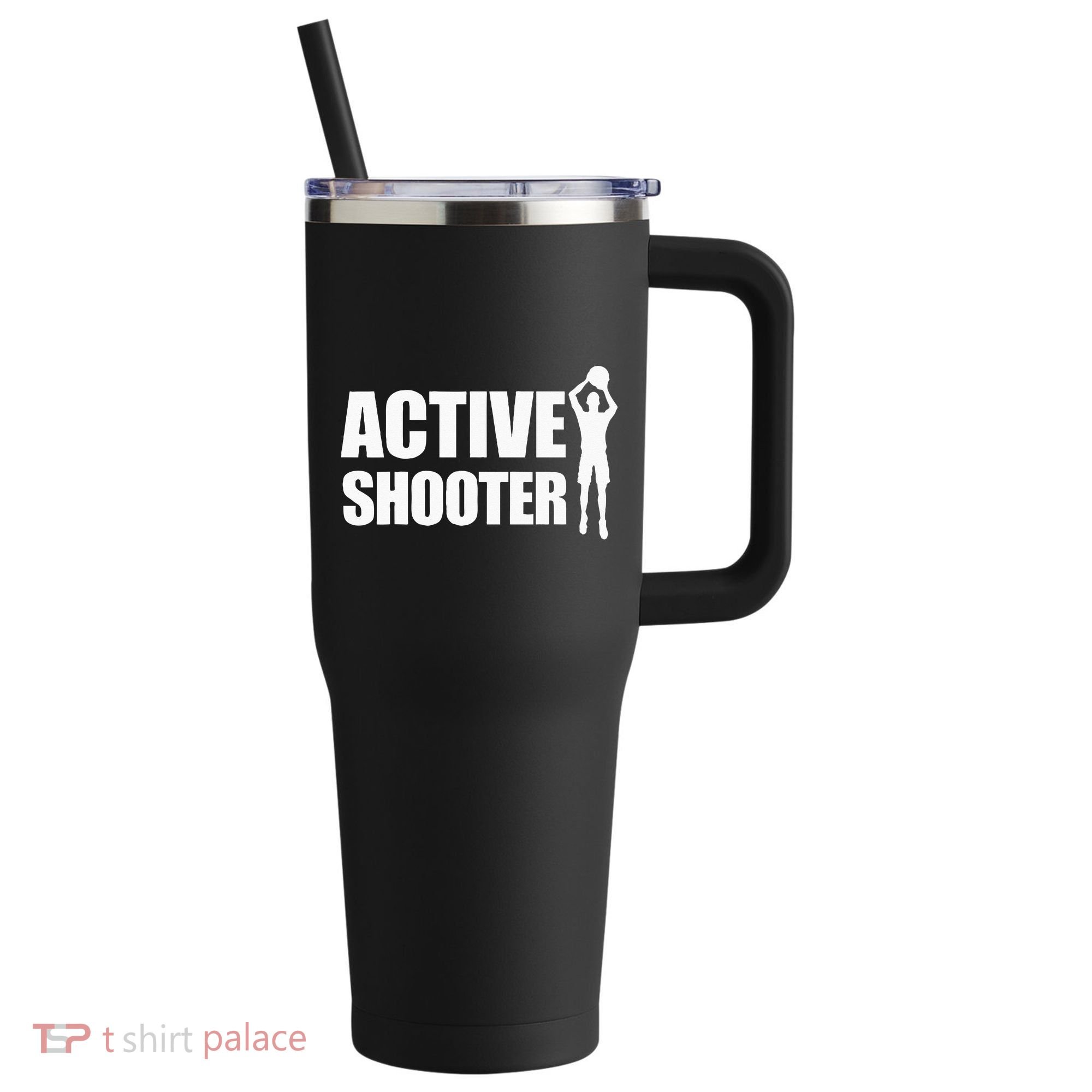 Active Shooter Basketball Player Basketball Active Shooter 40oz Vacuum Insulated Stainless Steel Travel Tumbler