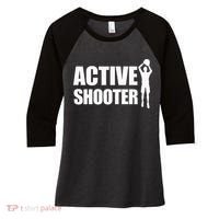 Active Shooter Basketball Player Basketball Active Shooter Women's Tri-Blend 3/4-Sleeve Raglan Shirt thumb 0