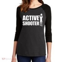 Active Shooter Basketball Player Basketball Active Shooter Women's Tri-Blend 3/4-Sleeve Raglan Shirt thumb 2