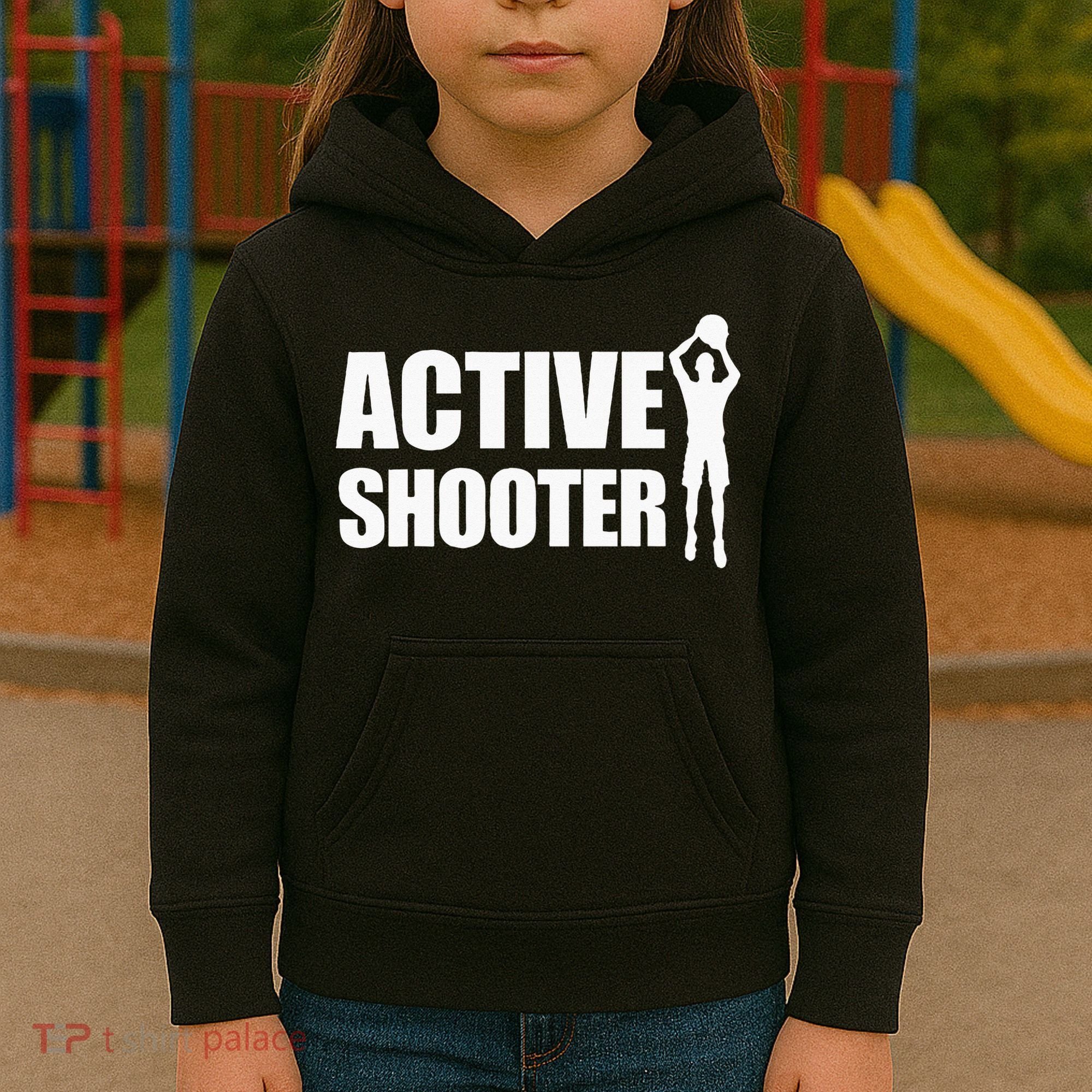 Active Shooter Basketball Player Basketball Active Shooter Kids Hoodie