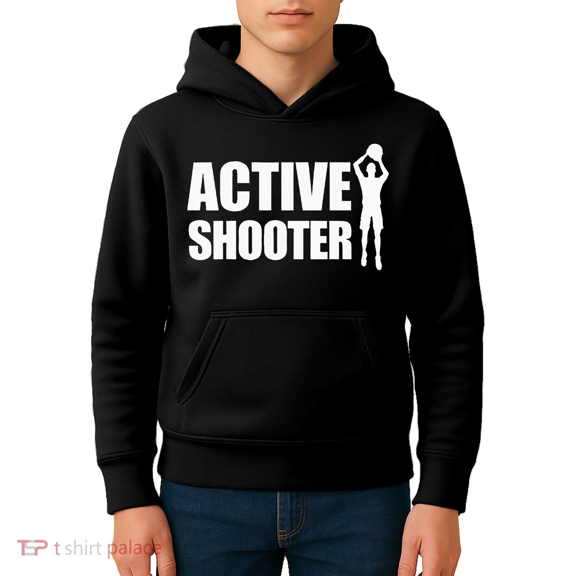 Active Shooter Basketball Player Basketball Active Shooter Kids Hoodie