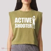 Active Shooter Basketball Player Basketball Active Shooter Garment-Dyed Women's Muscle Tee thumb 2