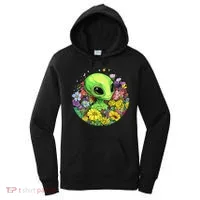 Alien Surrounded By Cosmic Flowers Women's Hoodie thumb 0