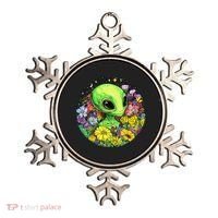 Alien Surrounded By Cosmic Flowers Ornament thumb 0