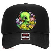 Alien Surrounded By Cosmic Flowers Hat thumb 0