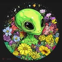 Alien Surrounded By Cosmic Flowers Toddler Hoodie thumb 2