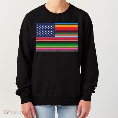 American Serape Blanket Striped Flag For Hispanic Chicano Women's Sweatshirt