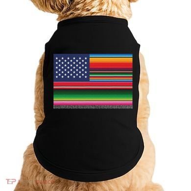 American Serape Blanket Striped Flag For Hispanic Chicano Doggie Tank