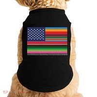 American Serape Blanket Striped Flag For Hispanic Chicano Doggie Tank thumb 0