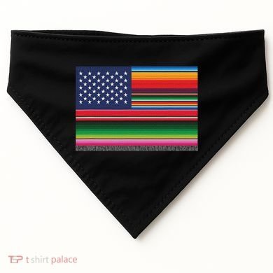 American Serape Blanket Striped Flag For Hispanic Chicano USA-Made Doggie Bandana