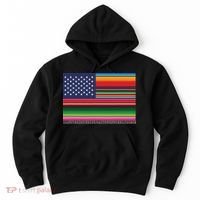 American Serape Blanket Striped Flag For Hispanic Chicano Hoodie thumb 0