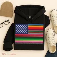 American Serape Blanket Striped Flag For Hispanic Chicano Hoodie thumb 4