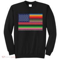 American Serape Blanket Striped Flag For Hispanic Chicano Sweatshirt thumb 0