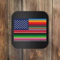 American Serape Blanket Striped Flag For Hispanic Chicano Coaster thumb 0
