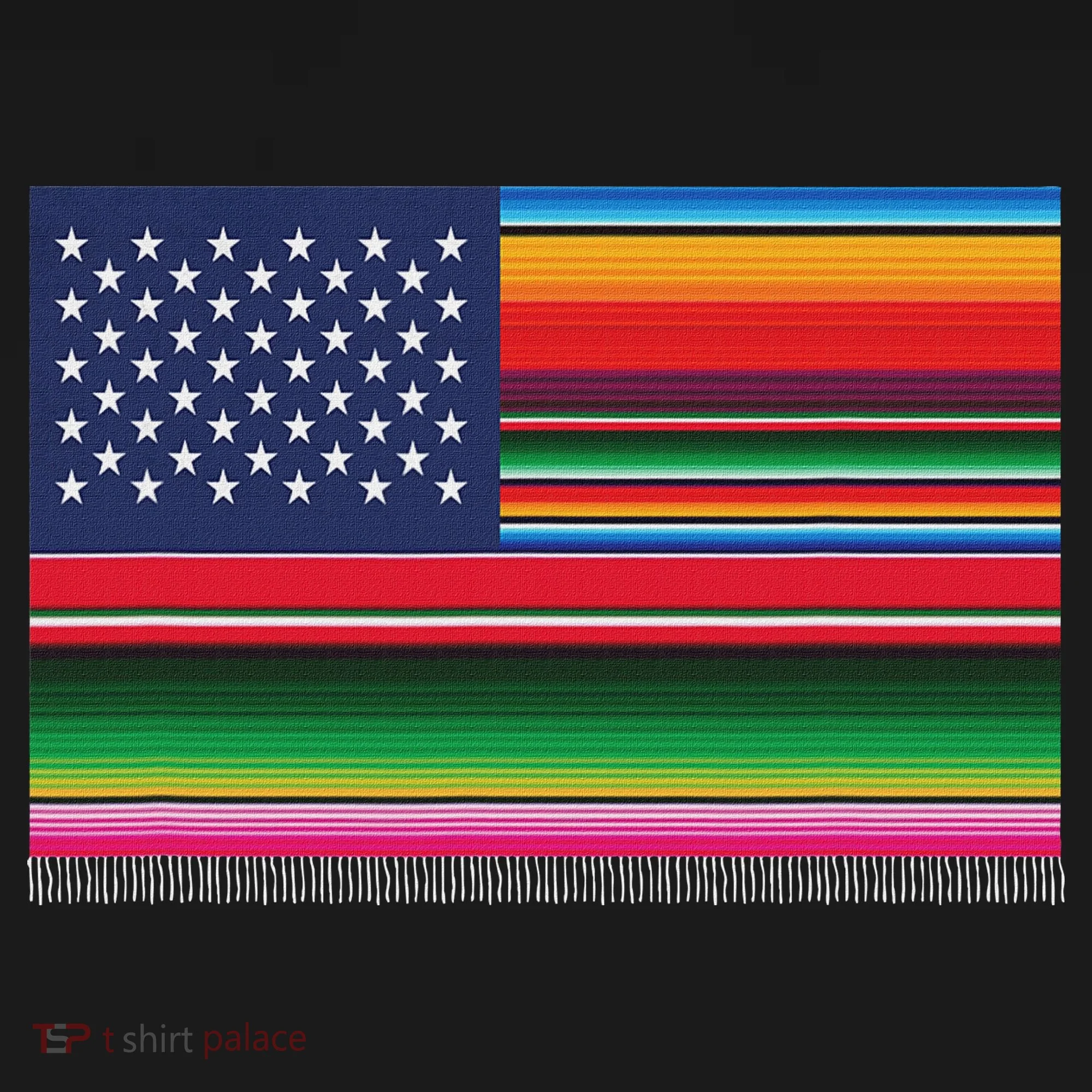 American Serape Blanket Striped Flag For Hispanic Chicano Mousepad