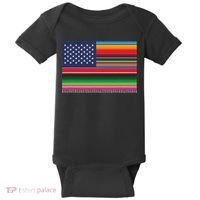 American Serape Blanket Striped Flag For Hispanic Chicano Baby Bodysuit thumb 0