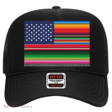American Serape Blanket Striped Flag For Hispanic Chicano Hat