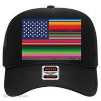 American Serape Blanket Striped Flag For Hispanic Chicano Hat thumb 0