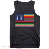 American Serape Blanket Striped Flag For Hispanic Chicano Tank Top thumb 0
