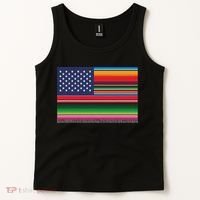 American Serape Blanket Striped Flag For Hispanic Chicano Tank Top thumb 2