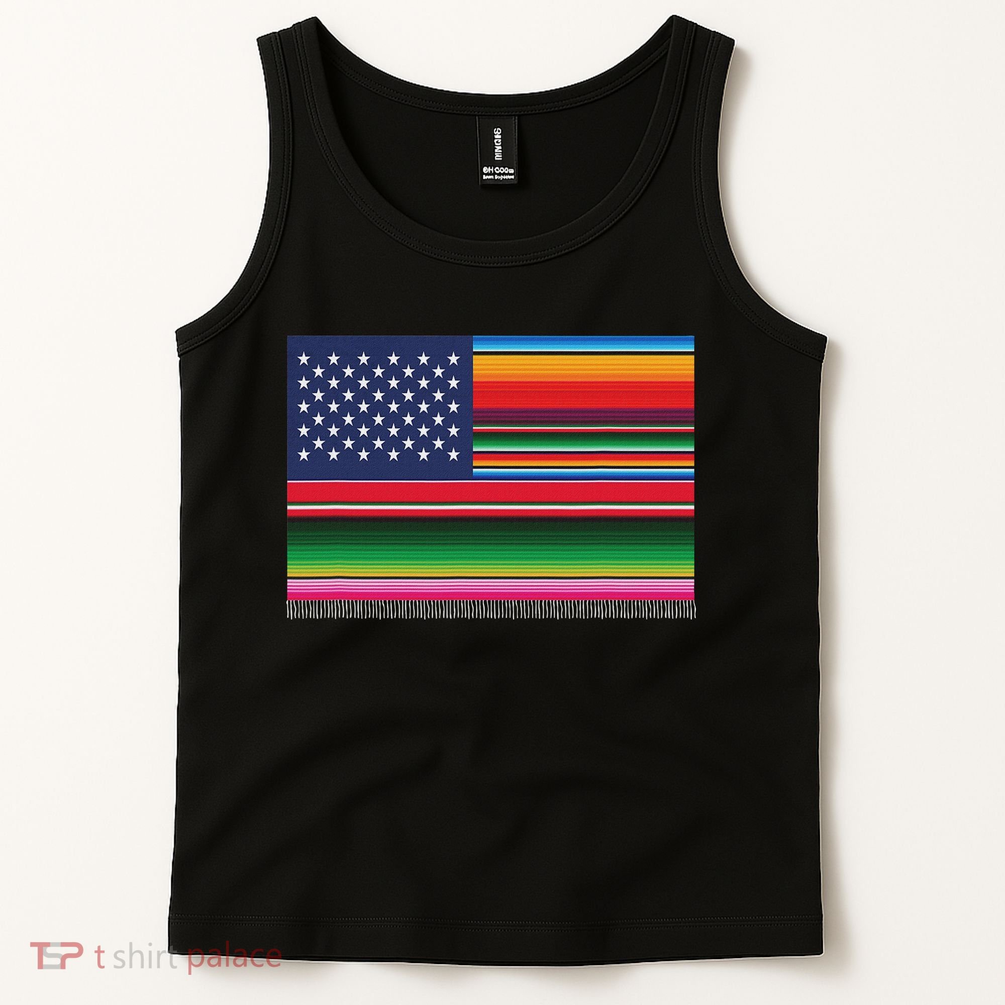 American Serape Blanket Striped Flag For Hispanic Chicano Tank Top