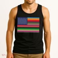 American Serape Blanket Striped Flag For Hispanic Chicano Tank Top thumb 3