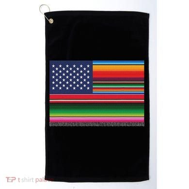 American Serape Blanket Striped Flag For Hispanic Chicano Golf Towel