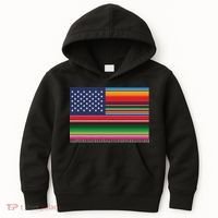 American Serape Blanket Striped Flag For Hispanic Chicano Kids Hoodie thumb 0