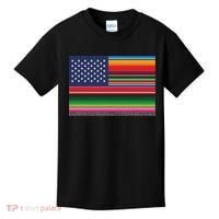 American Serape Blanket Striped Flag For Hispanic Chicano Kids T-Shirt thumb 0
