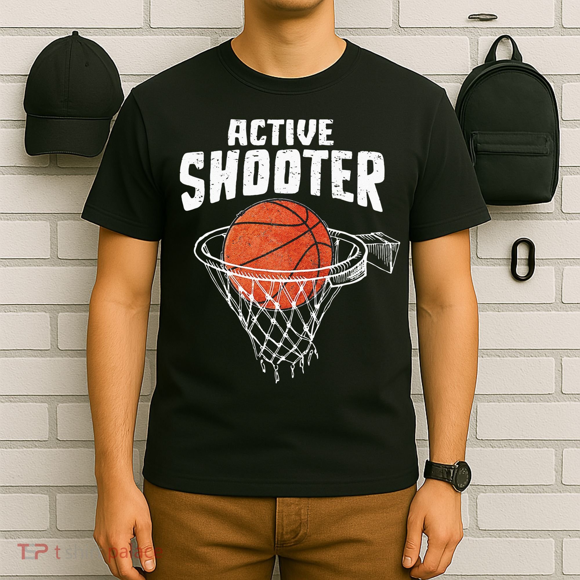 Active Shooter Basketball Lovers Men Women Basketball Player T-Shirt