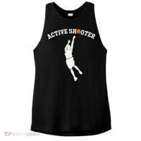 Active Shooter Basketball Lovers funny player Ladies PosiCharge Tri-Blend Wicking Tank thumb 0