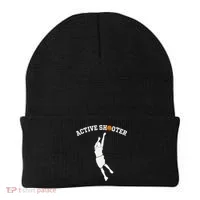 Active Shooter Basketball Lovers funny player Beanie thumb 0