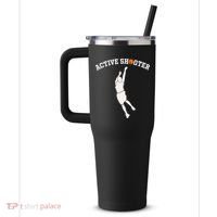 Active Shooter Basketball Lovers funny player 40oz Vacuum Insulated Stainless Steel Travel Tumbler thumb 2