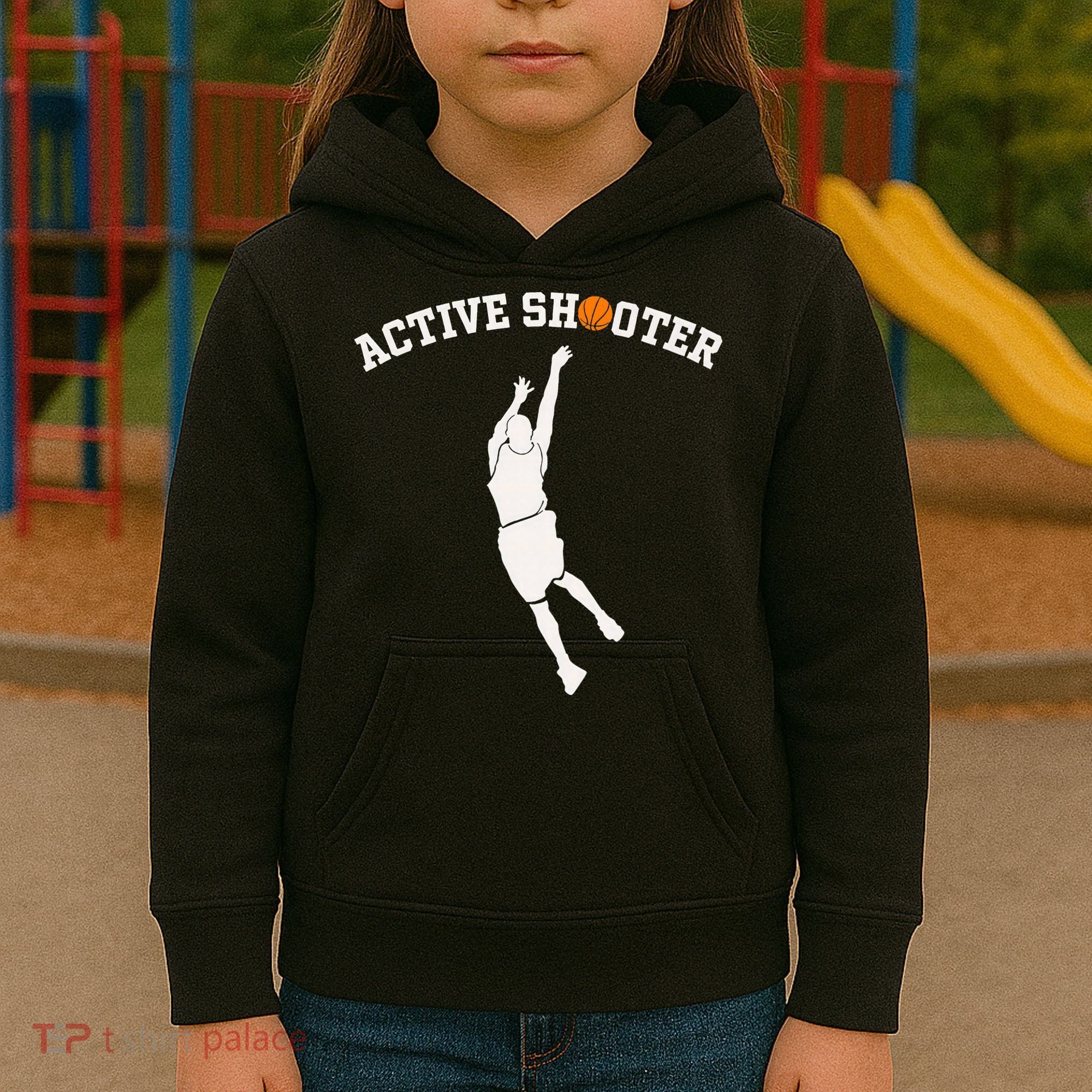 Active Shooter Basketball Lovers funny player Kids Hoodie