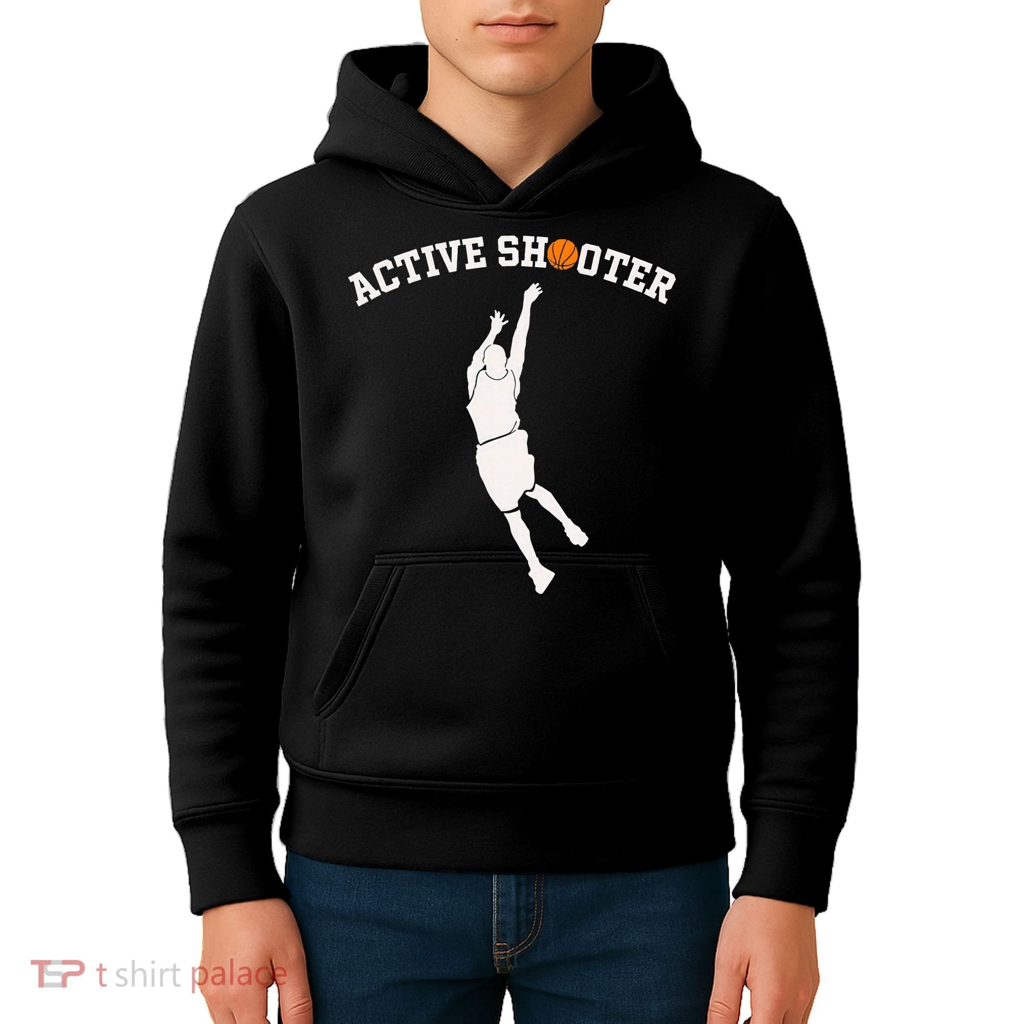 Active Shooter Basketball Lovers funny player Kids Hoodie