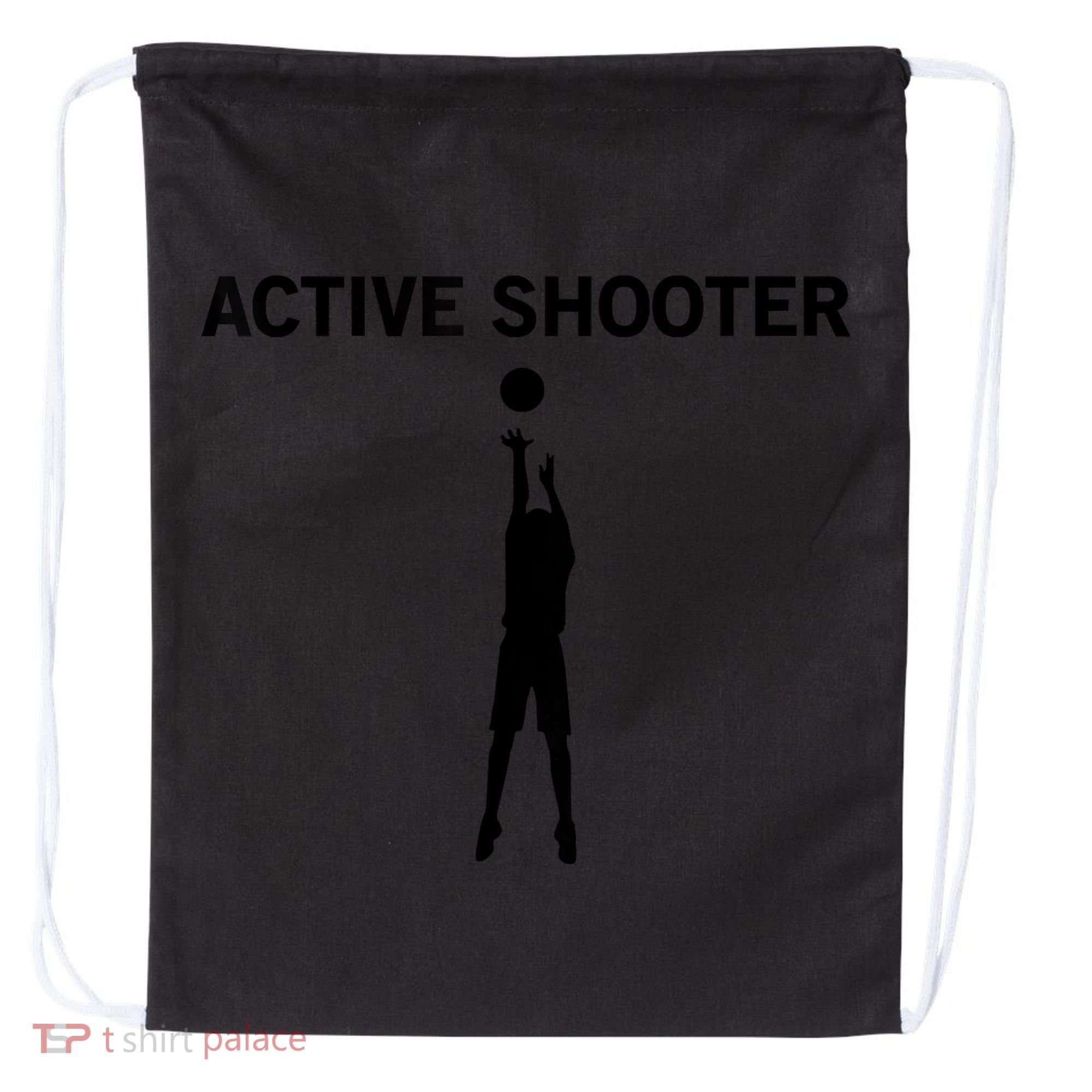 Active Shooter Basketball Lovers Drawstring Bag