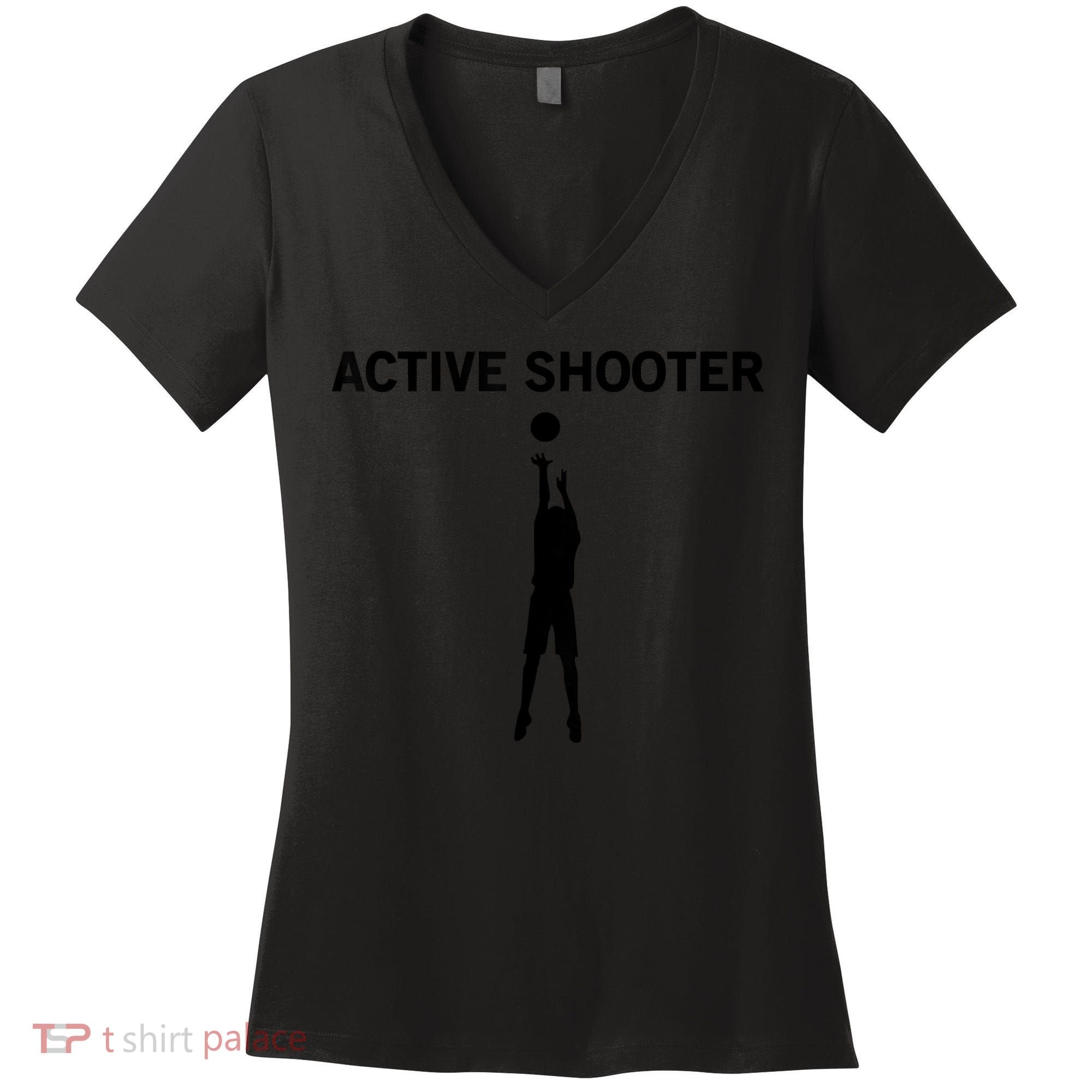 Active Shooter Basketball Lovers Women's V-Neck T-Shirt
