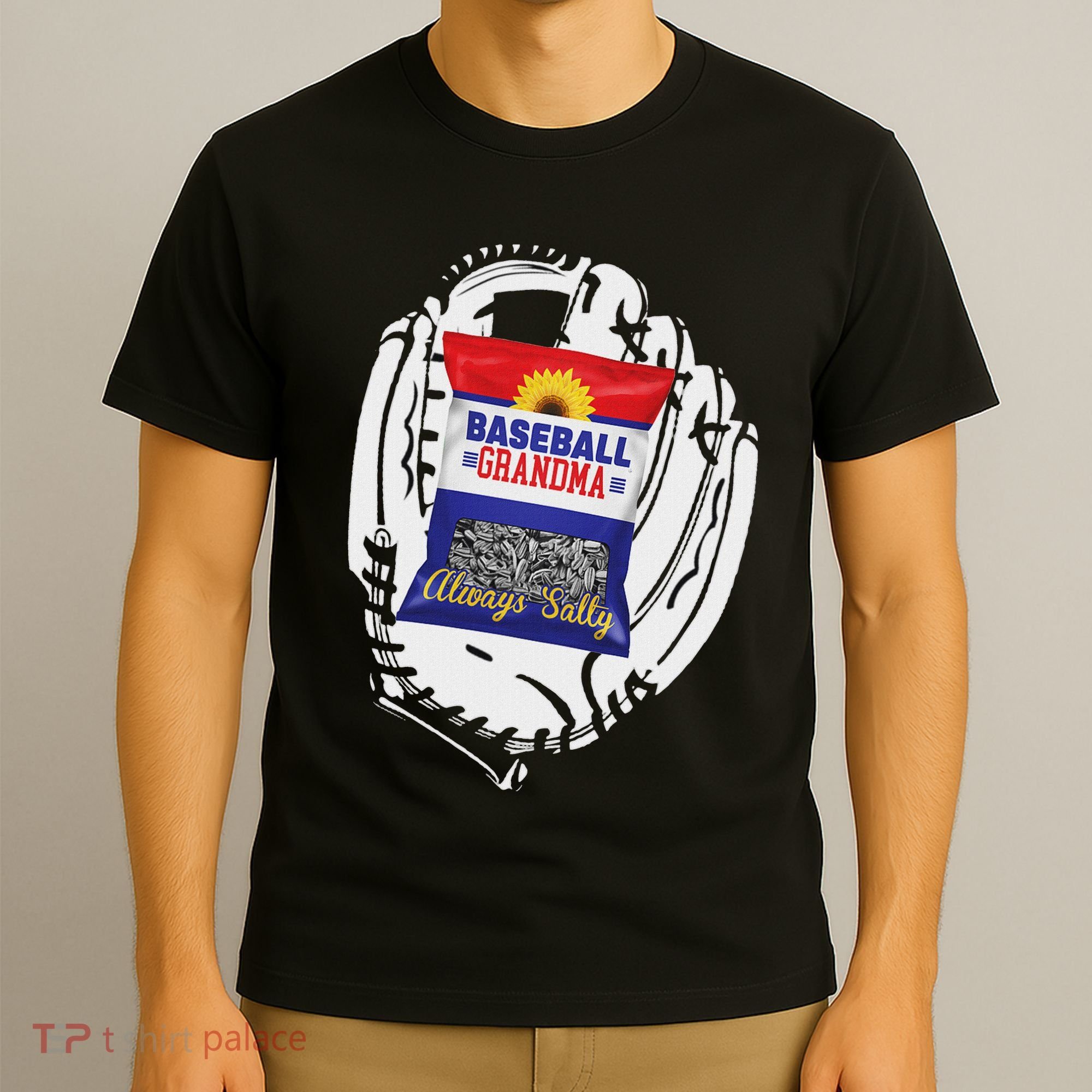 Always Salty Baseball Grandma With Sunflower Seeds T-Shirt