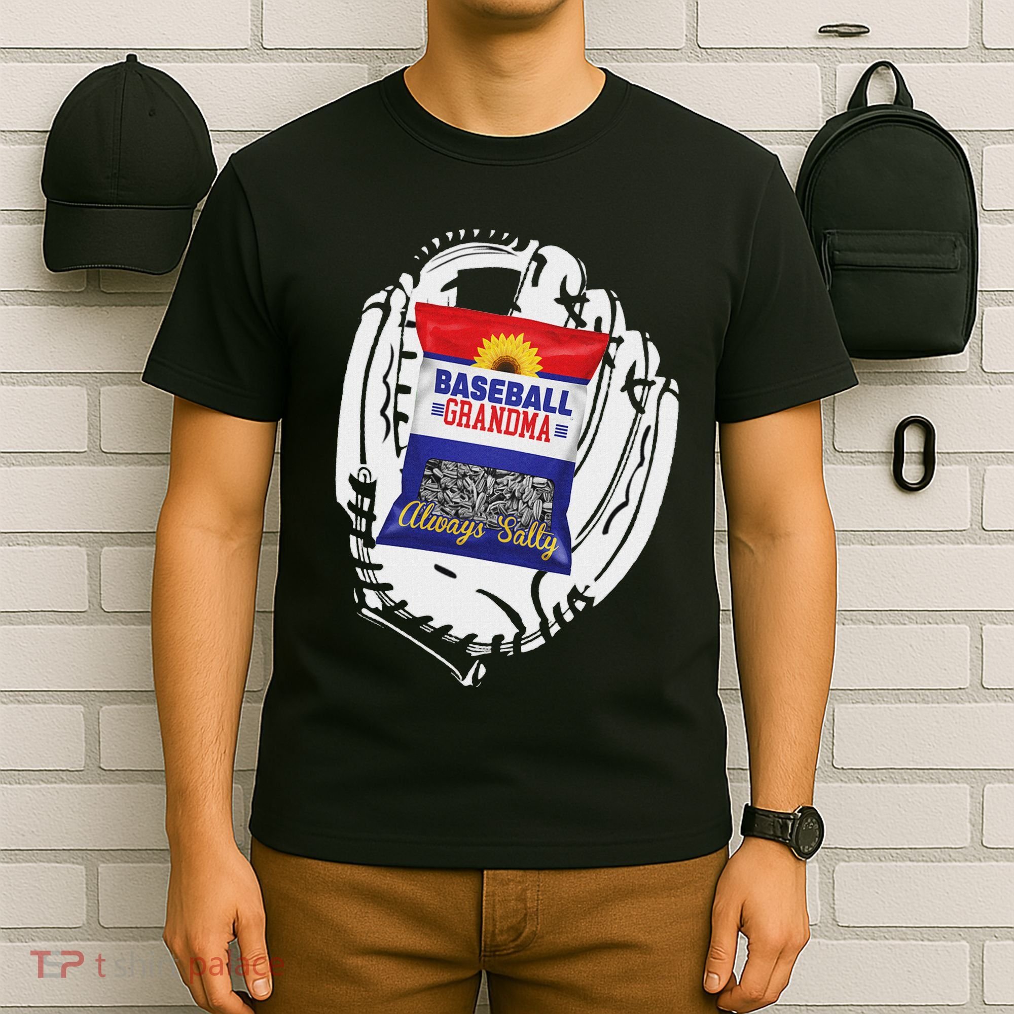 Always Salty Baseball Grandma With Sunflower Seeds T-Shirt