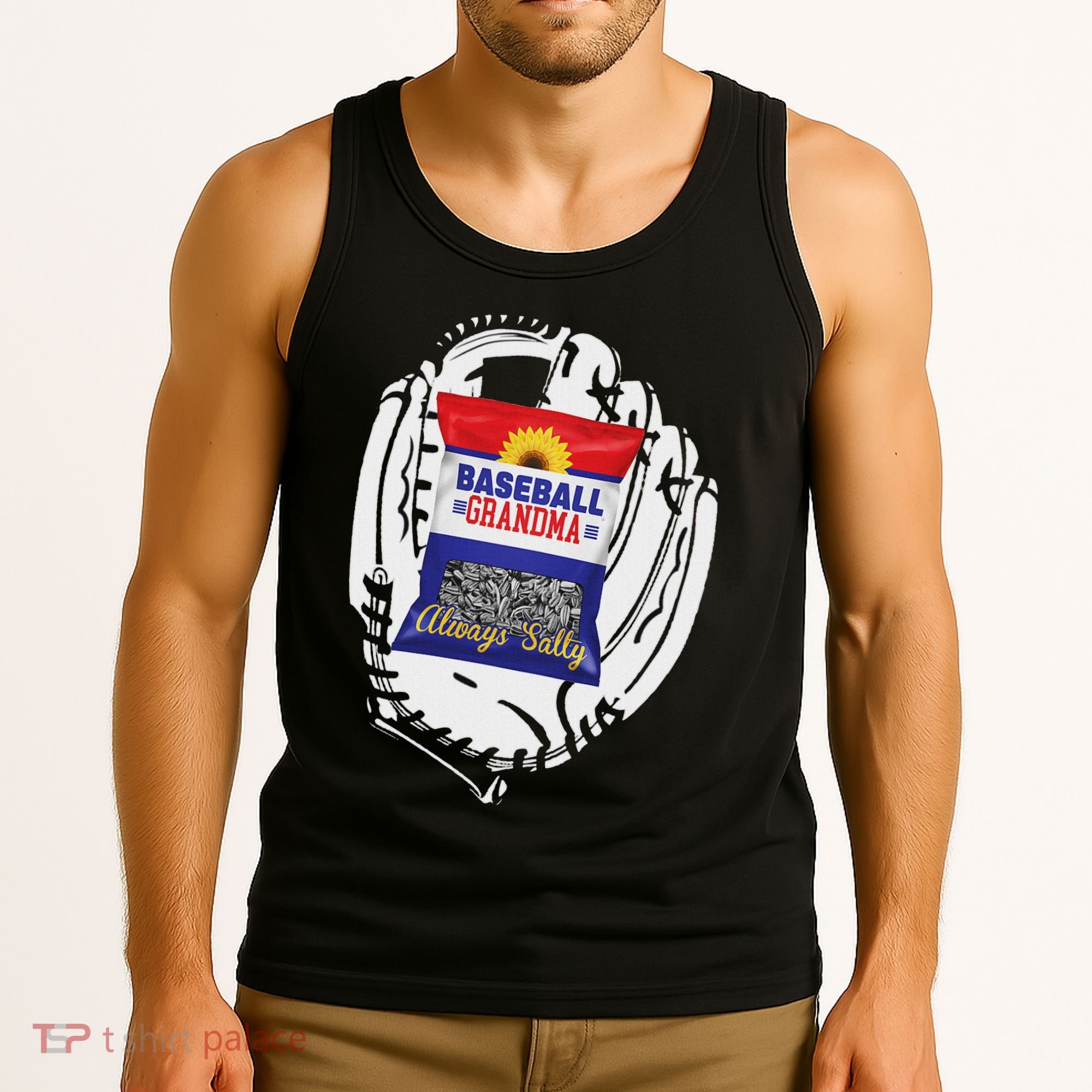 Always Salty Baseball Grandma With Sunflower Seeds Tank Top