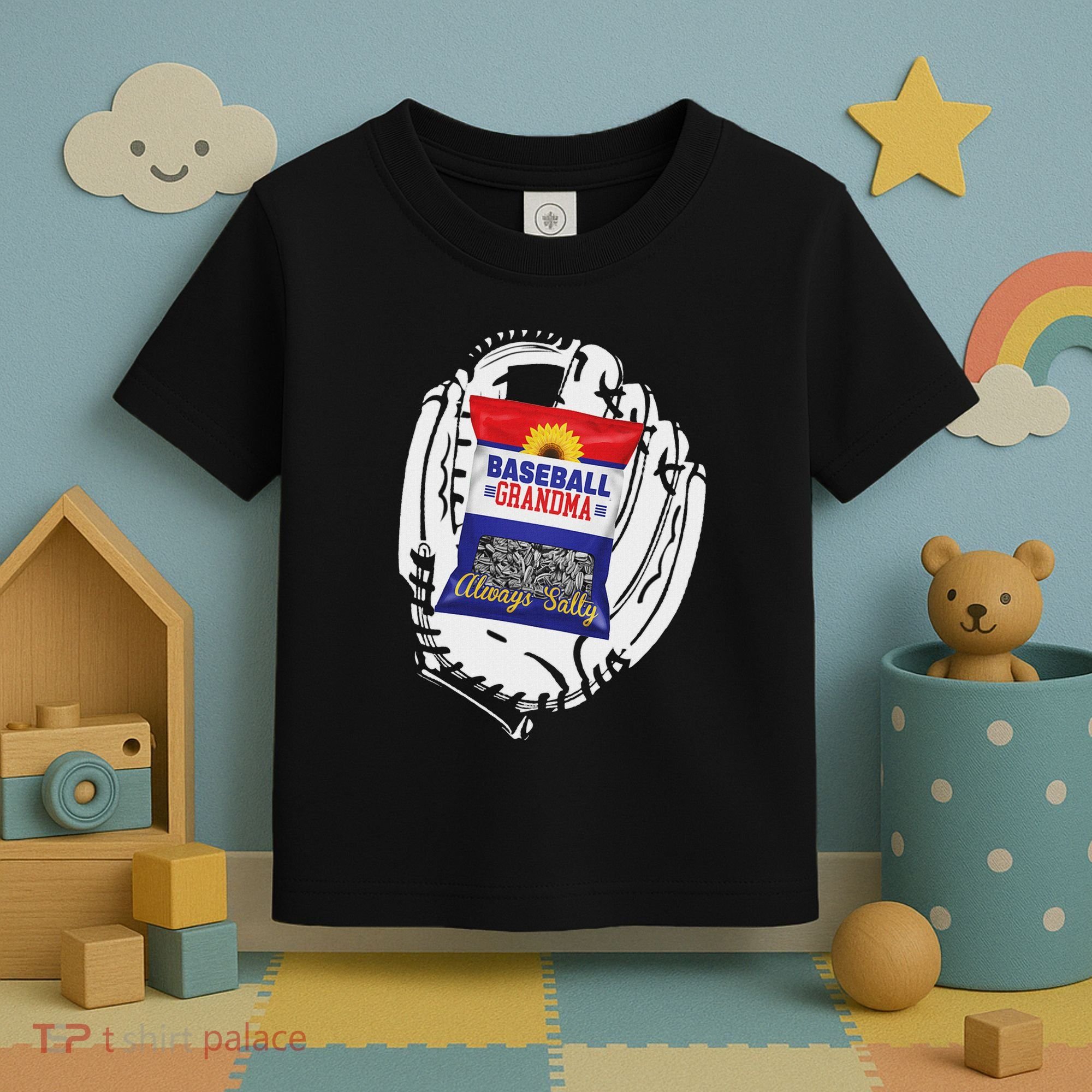 Always Salty Baseball Grandma With Sunflower Seeds Toddler T-Shirt