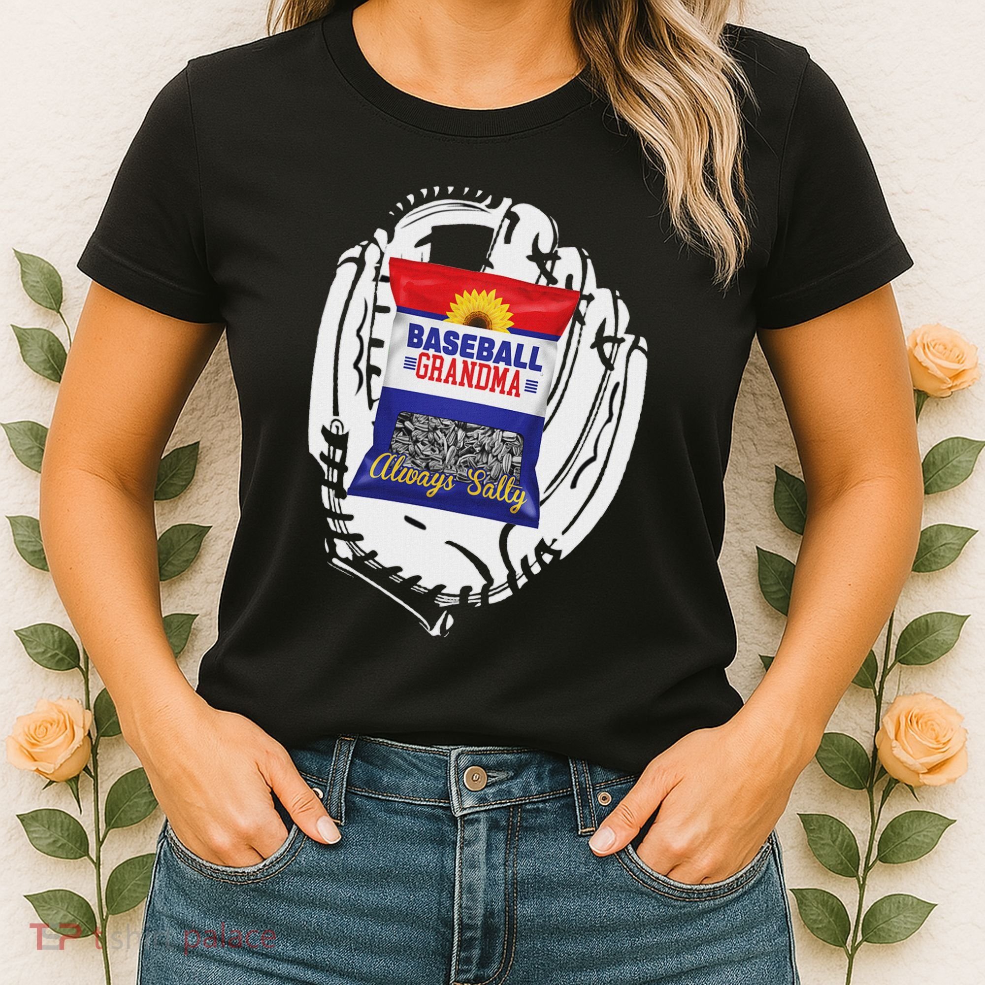 Always Salty Baseball Grandma With Sunflower Seeds Women's T-Shirt