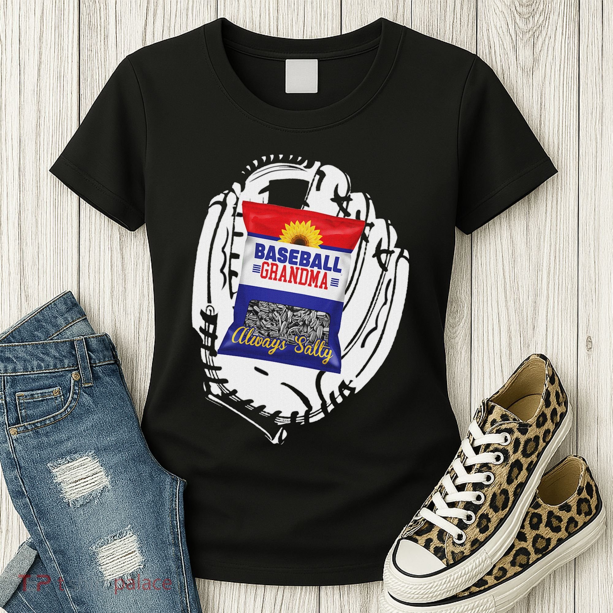 Always Salty Baseball Grandma With Sunflower Seeds Women's T-Shirt