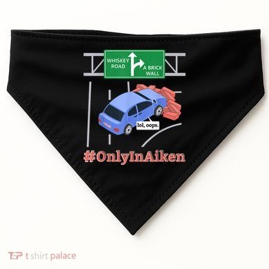 Aiken, SC, Brick Wall Meme USA-Made Doggie Bandana